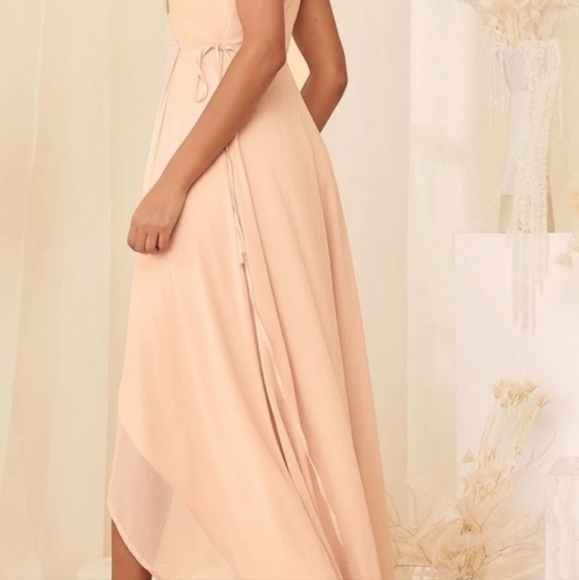 LULUS.Here's to Us Blush Pink High-Low Wrap Dress.New. - Picture 2 of 4